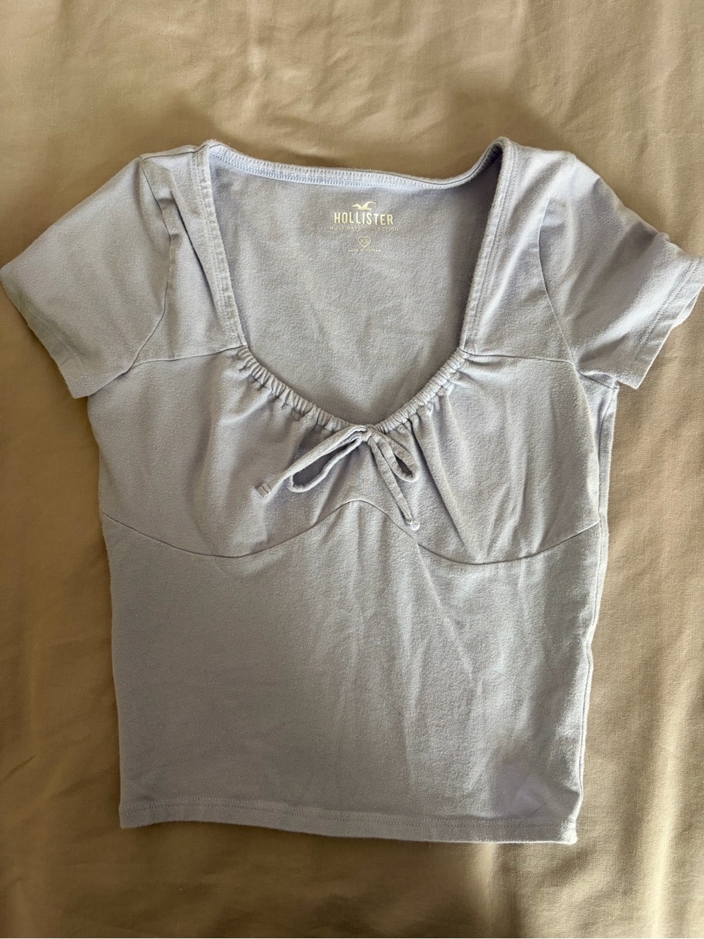 Hollister Periwinkle Scoop Neck Tie-Front Women's Top